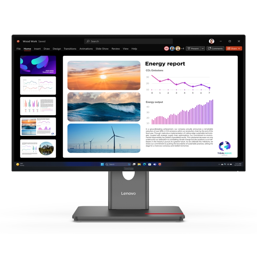 Lenovo ThinkVision P24Q-40 monitori 60,5 cm (23.8") 2560 x 1440 pikseļi Quad HD LCD Melns