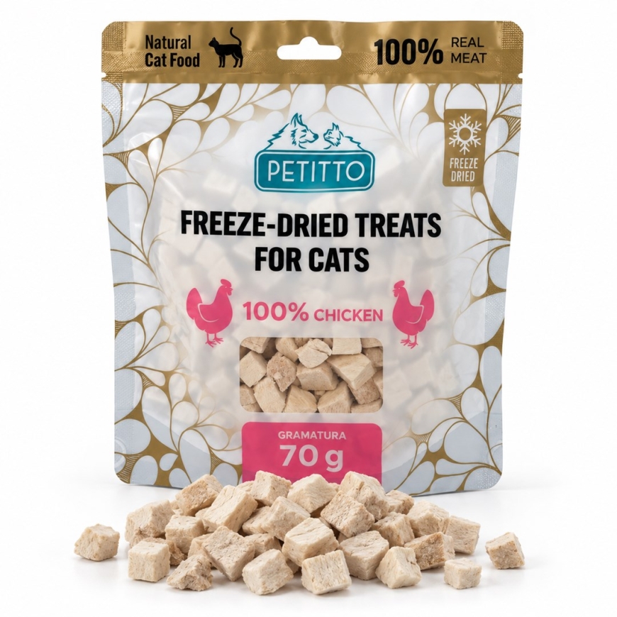PETITTO Лакомства для кошек из freeze-dried курицы Mono - 70 г – 2