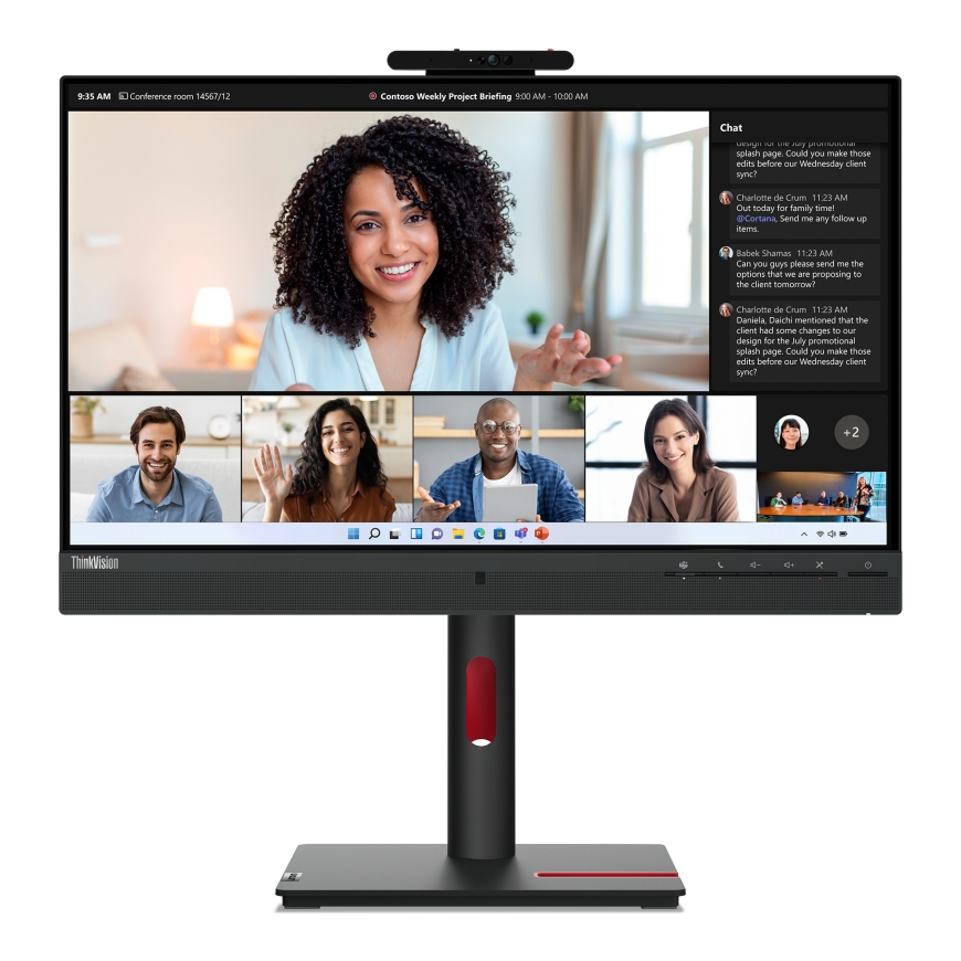 Lenovo ThinkVision T24mv-30 monitori 60,5 cm (23.8") 1920 x 1080 pikseļi Full HD LED Melns – 2