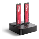 Axagon ADSA-M2C22L USB-C 20Gbps Dual M.2 NVMe SSD Docking and Cloning Station