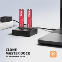 Axagon ADSA-M2C22L USB-C 20Gbps Dual M.2 NVMe SSD Docking and Cloning Station
