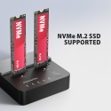 Axagon ADSA-M2C22L USB-C 20Gbps Dual M.2 NVMe SSD Docking and Cloning Station