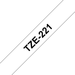 Brother TZE-221 markeerimisteip Must valgel taustal