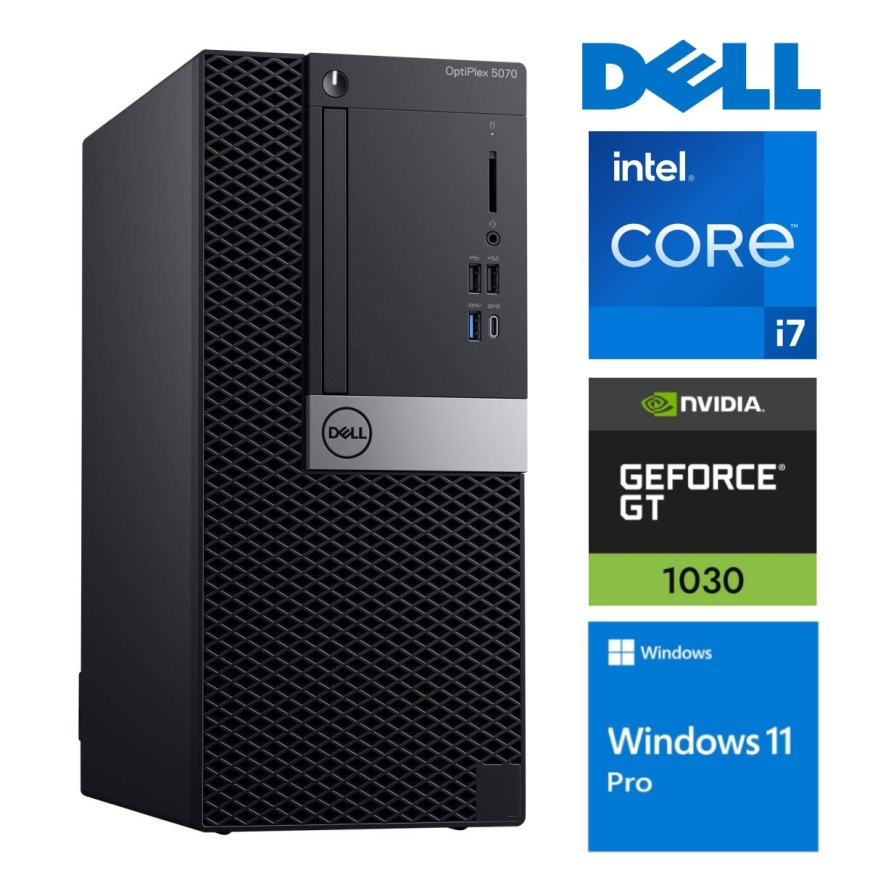 DELL 5070 Tower i7-9700 64GB 256SSD M.2 NVME+2TB GT1030 2GB WIN11Pro