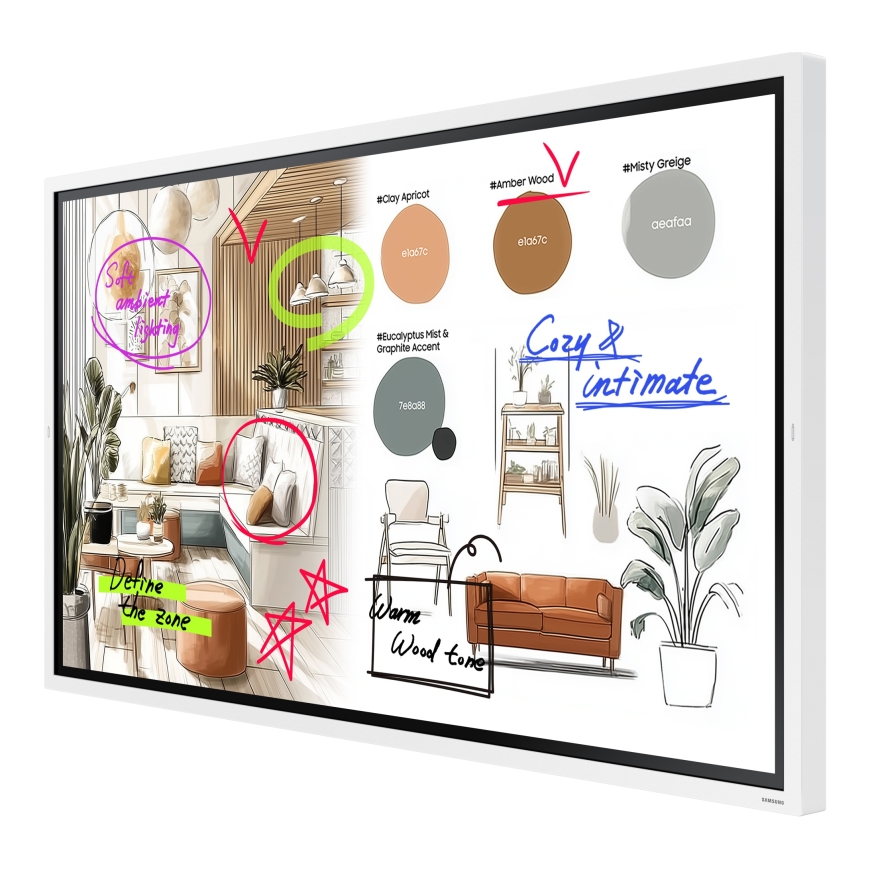 Samsung WM65FX Interaktiivinen valkotaulu 165,1 cm (65") 3840 x 2160 pikseliä Kosketusnäyttö Harmaa, – 3