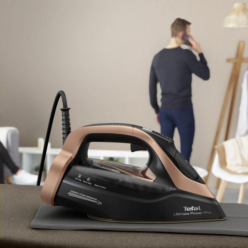 Tefal Ultimate Power Pro FV9E50 Dry & Steam iron Durilium AirGlide Autoclean soleplate 3200 W Black, – 2