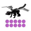 Minecraft Dragon’s Breath Attack Ender Dragon -toimintahahmo ja 10 kiekkoa, siipien kärkiväli 50 cm