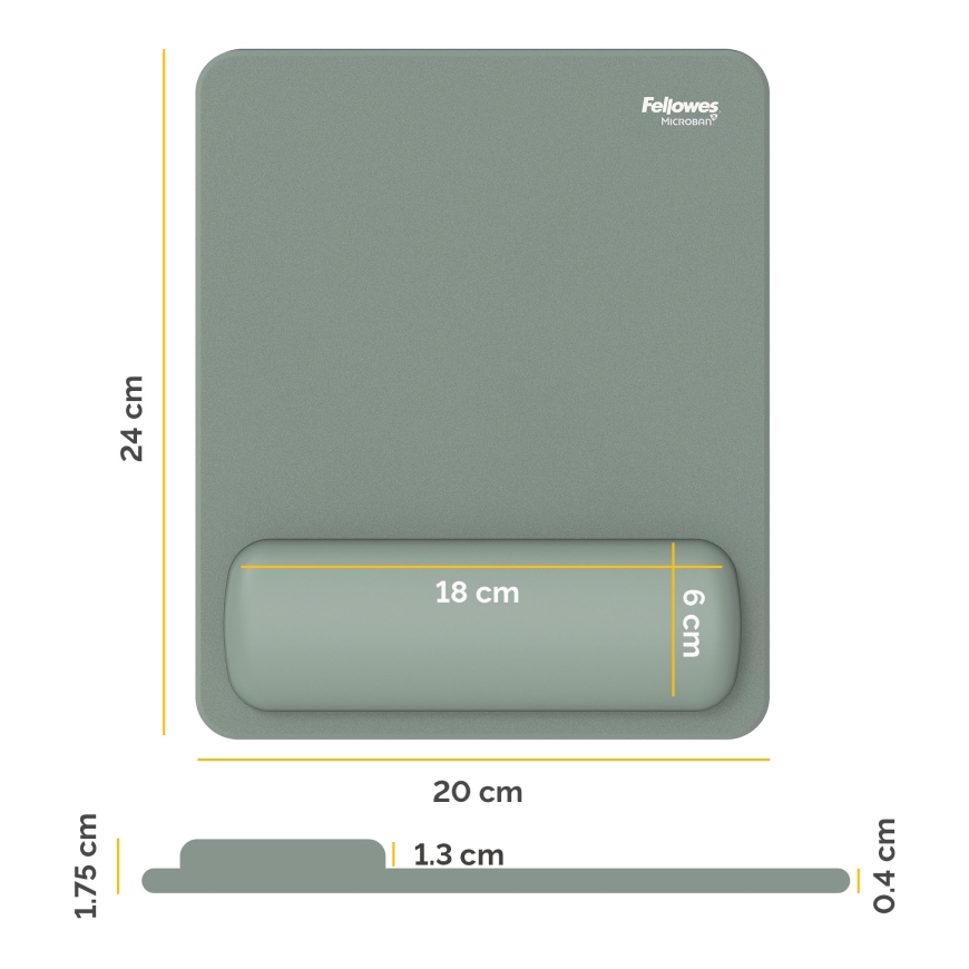 Fellowes Breyta Mouse Mat Wrist Rest Mouse Pad Wrist Support with Antibacterial Protection Ergonomic – 3
