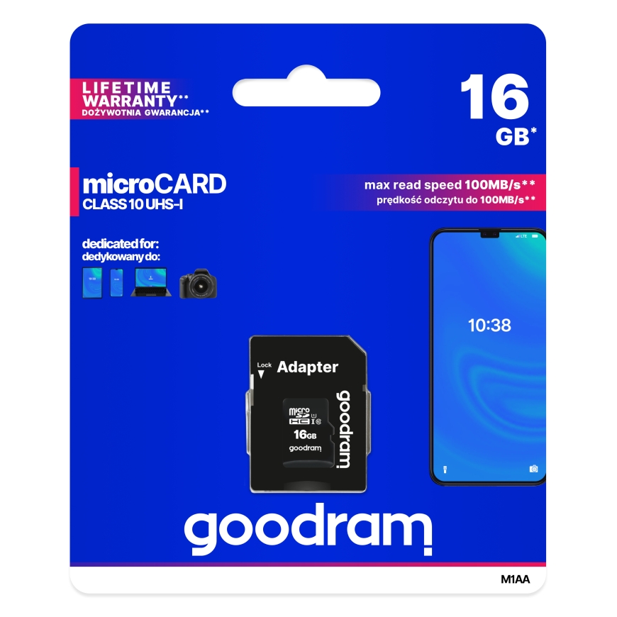 Goodram M1AA 16 GB MicroSDHC UHS-I Class 10 – 5