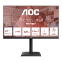AOC E4 U27E4CV tietokoneen litteä näyttö 68,6 cm (27") 3840 x 2160 pikseliä 4K Ultra HD LED Musta AOC E4 U27E4CV tietokoneen litteä näyttö 68,6 cm (27") 3840 x 2160 pikseliä 4K Ultra HD LED Musta