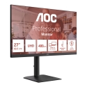 AOC E4 U27E4CV tietokoneen litteä näyttö 68,6 cm (27") 3840 x 2160 pikseliä 4K Ultra HD LED Musta AOC E4 U27E4CV tietokoneen litteä näyttö 68,6 cm (27") 3840 x 2160 pikseliä 4K Ultra HD LED Musta