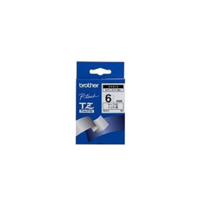 Brother Black on White Gloss Laminated Tape, 6mm etikettien kirjoitusnauha TZ