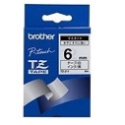 Brother Black on White Gloss Laminated Tape, 6mm etikettien kirjoitusnauha TZ