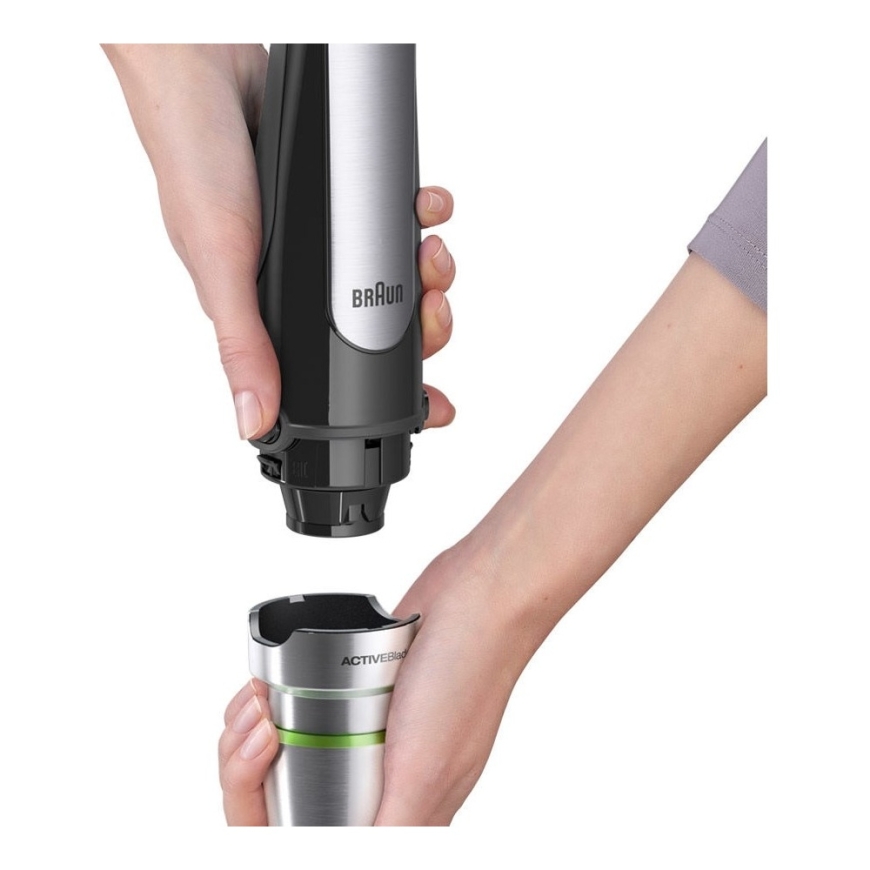 Braun MQ 7000X 0,6 L Upotettava sekoitin 1000 W Musta, Satiini teräs – 4