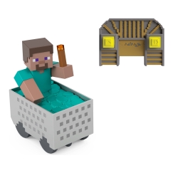 Minecraft Minecart RC & Steve, Wheelie Stunt & Turbo Boost, Lights & Digital Item Code