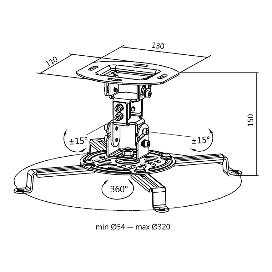LogiLink BP0057 projektorin kiinnike Katto Valkoinen – 3