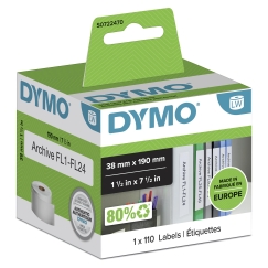 DYMO LW - Small Lever Arch File Labels - 38 x 190 mm - S0722470 Valge Iseliimuv printerisilt