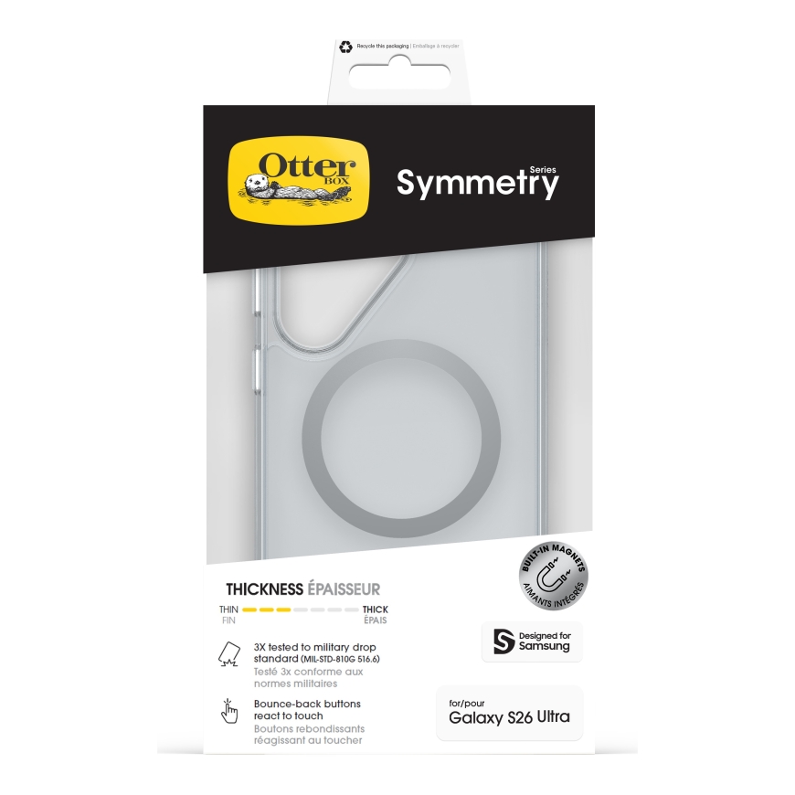 OtterBox Symmetry Clear Magnets Case, Samsung Galaxy S26 Ultra, Clear – 4