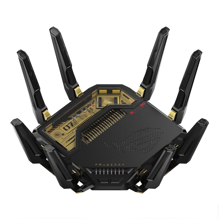 ASUS ROG Rapture GT-BE98 bezvadu rūteris 10 Gigabit Ethernet Quad-band (2.4 GHz / 5 GHz-1 / 5 GHz-2 