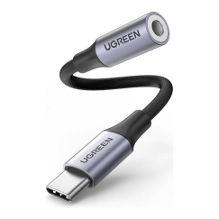 Ugreen 80154 matkapuhelimen kaapeli Musta, Harmaa USB C 3.5mm