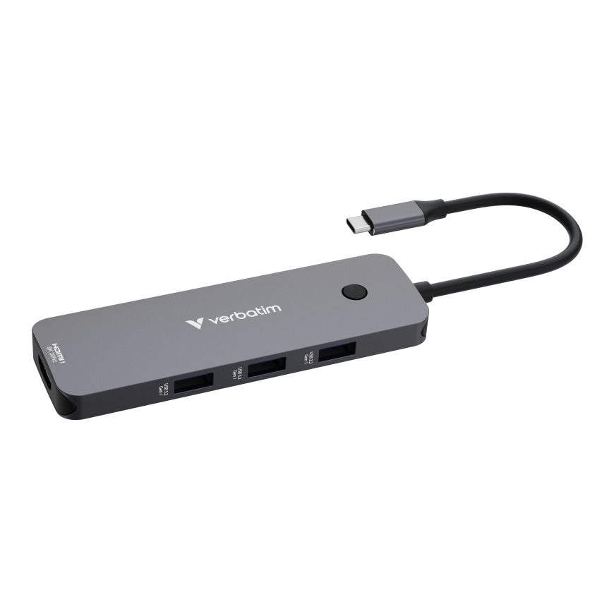 Verbatim CMH-08 USB Type-C 5000 Mbit/s Silver – 5