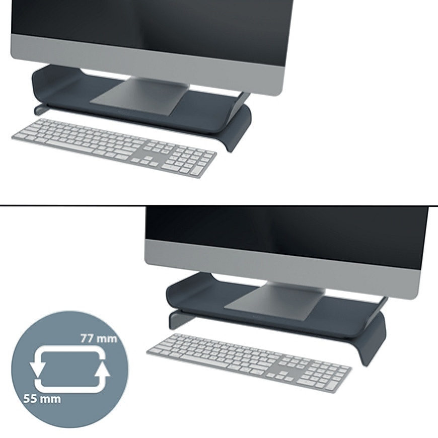 Leitz Ergo Adjustable Monitor Stand 68,6 cm (27") Galds Pelēks – 2