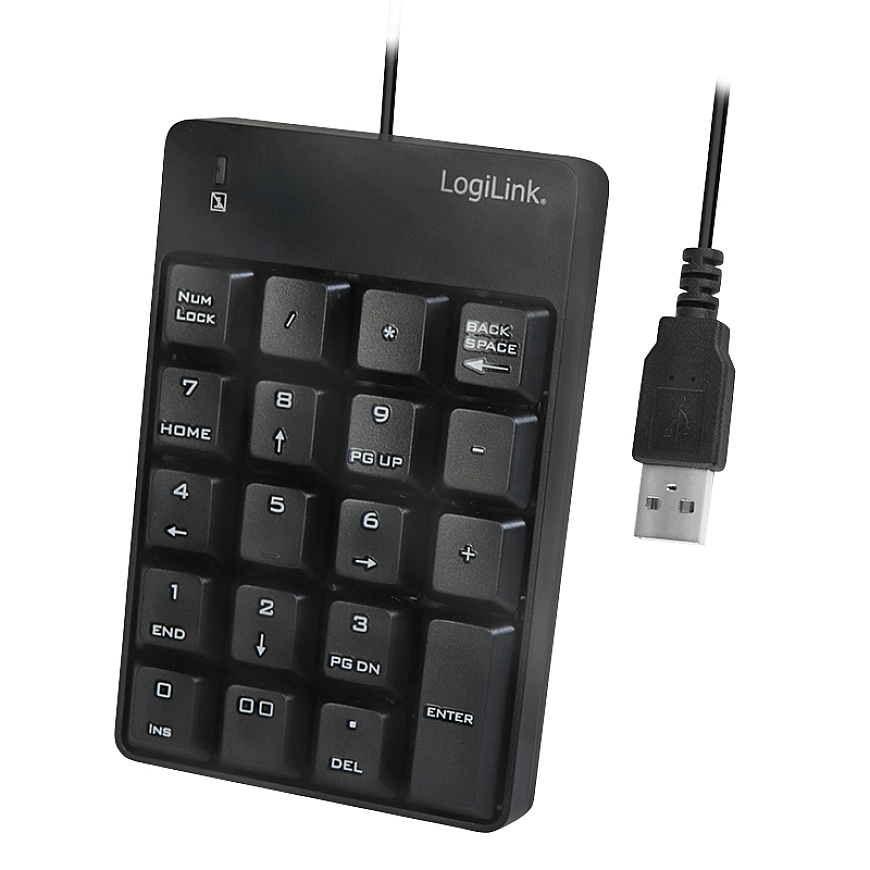 LogiLink ID0184 Numeerinen näppäimistö Kannettava tietokone Musta