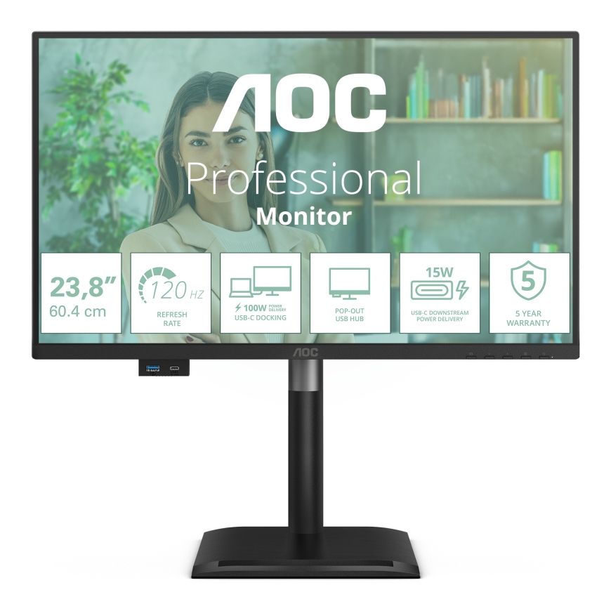 AOC 24P4CV computer monitor 60.5 cm (23.8") 1920 x 1080 pixels Full HD LED Black