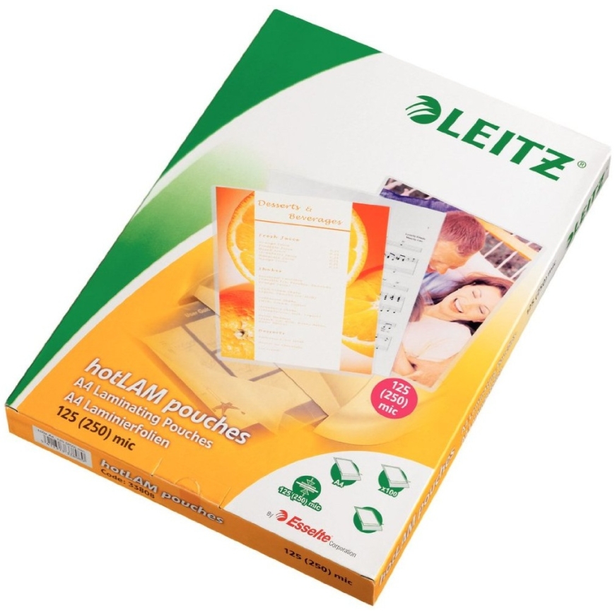Leitz 33808 ламинирующий карман 100 шт
