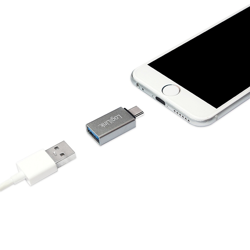 LogiLink AU0040 kaapelin sukupuolenvaihtaja USB 3.1 C USB 3.0 A, Micro USB 2.0 Alumiini – 5