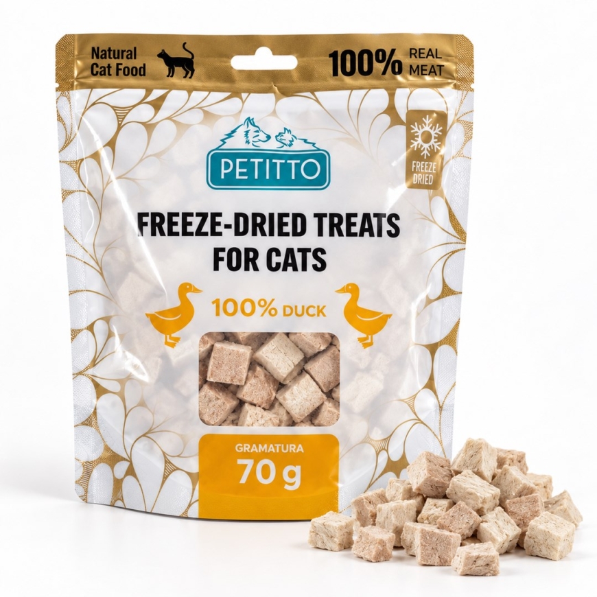 PETITTO saldēti žāvēti pīļu gardumi - kaķu gardumi - 70g – 2