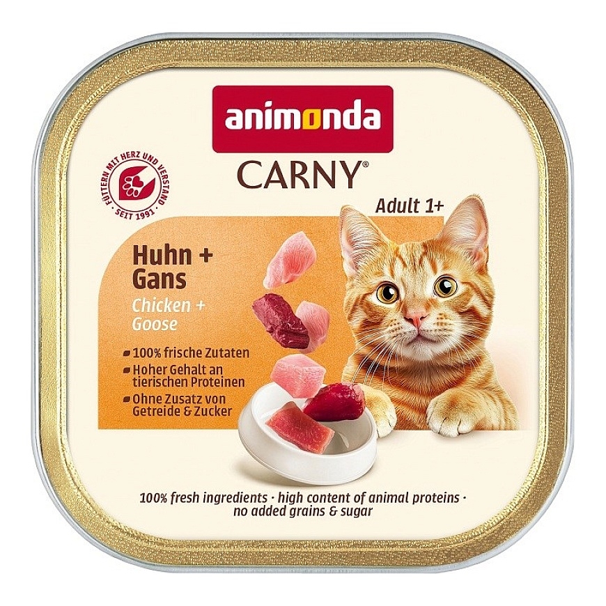 ANIMONDA Carny Взрослый Курица и гусь - влажный корм для кошек - 85 г