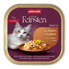 ANIMONDA Vom Feinsten Suaugusiems želėje, vištiena ir kepenys - drėgnas kačių maistas - 85g