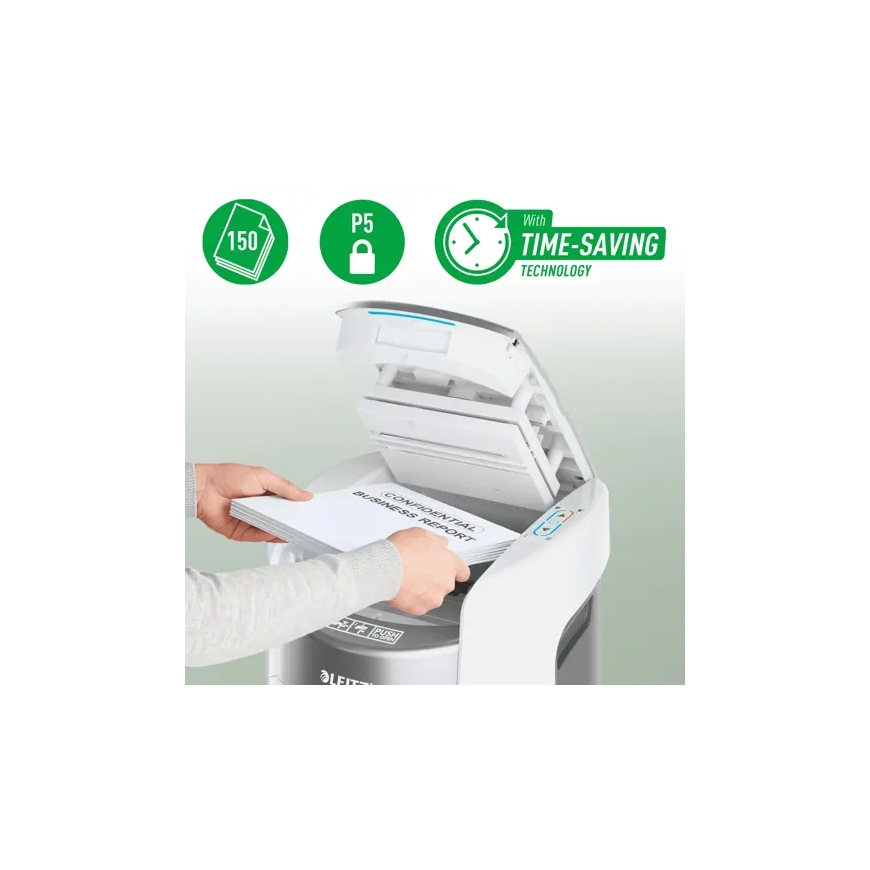 Leitz IQ OptiMax Autofeed Home Office 150 P5 Micro Cut Paper Shredder – 2