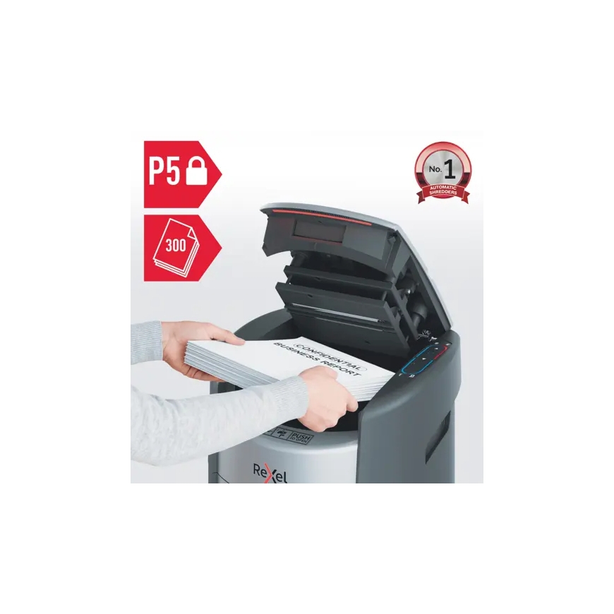 Rexel ShredMax AutoFeed+ 300M papīra smalcinātājs Mikrogriezumu smalcināšana 55 dB 22,5 cm Melns – 2