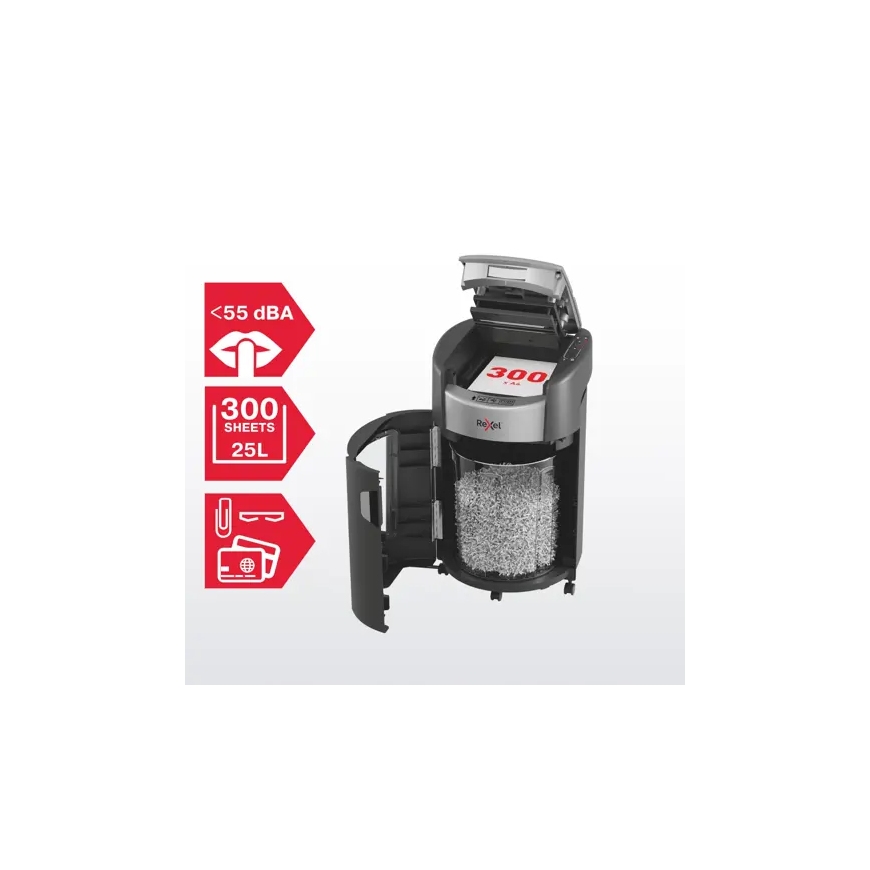 Rexel ShredMax AutoFeed+ 300M Micro Cut Paper Shredder – 4