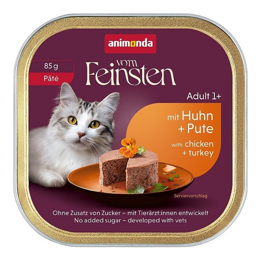 ANIMONDA Vom Feinsten Adult Pâté Chicken and Turkey - wet cat food - 85g