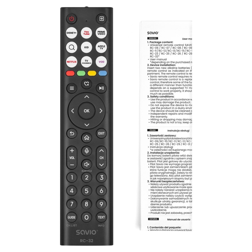 SAVIO RC-32 Universalus/pakeitimo nuotolinio valdymo pultas HISENSE televizoriui – SMART TV – 4
