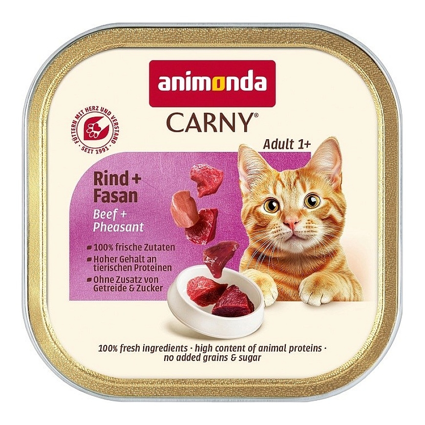 ANIMONDA Carny Suaugusiųjų Jautiena ir fazanas - drėgnas kačių ėdalas - 85g
