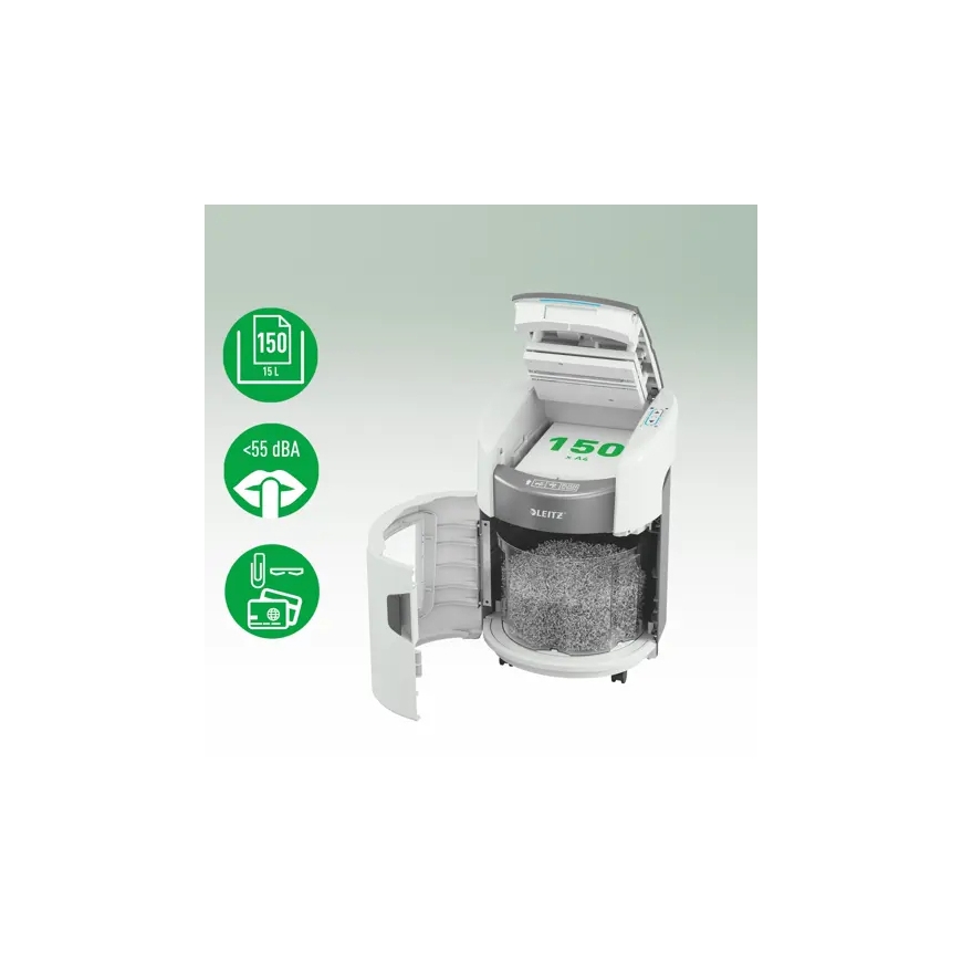 Leitz IQ OptiMax Autofeed Home Office 150 P4 Cross Cut Paper Shredder – 4
