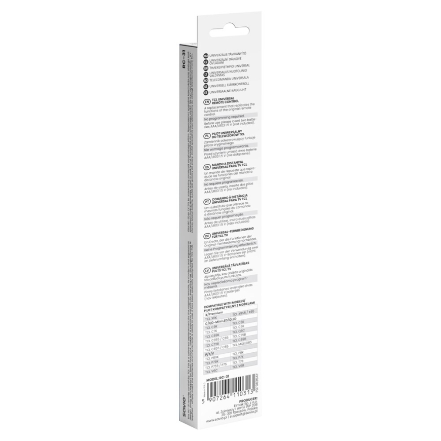 SAVIO RC-31 Universalus/pakeičiantis nuotolinis valdymas TCL TV – SMART TV – 4