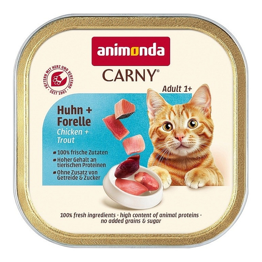 ANIMONDA Carny Взрослый Курица и форель - влажный корм для кошек - 85 г