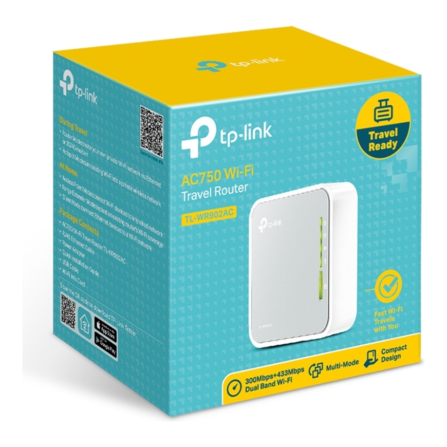 TP-Link TL-WR902AC беспроводной маршрутизатор Быстрый Ethernet Двухдиапазонный (2,4Ггц/5Ггц) 4G Белы – 4