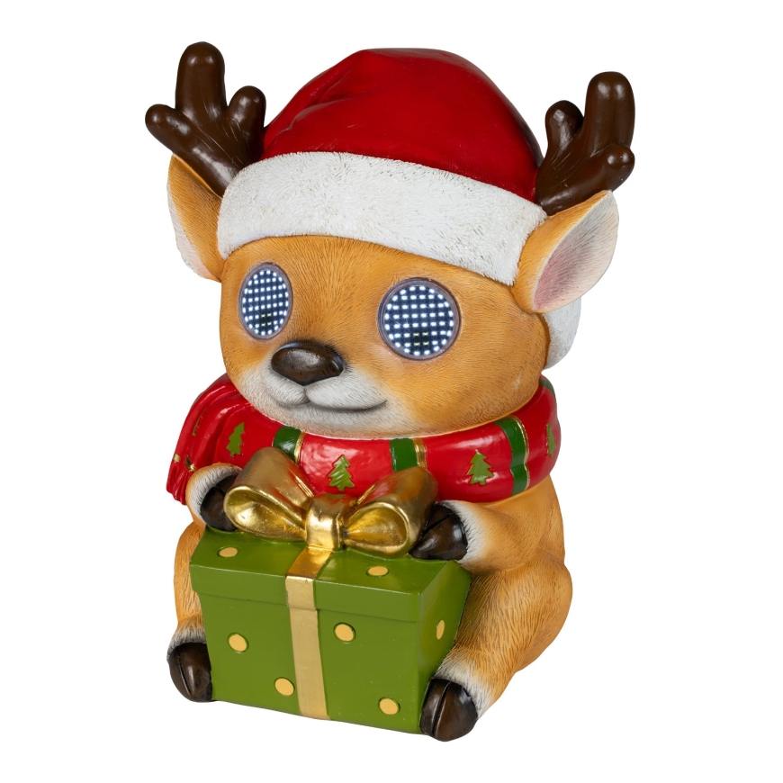 Lumineo LED dekoratīvā porokoriste ar kustīgām gaismas acīm, 35 cm, iekštelpām un āra izmantošanai