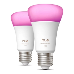 Philips Hue White and Color ambiance A60 - E27-älylamppu - 1 100 - 2 kpl