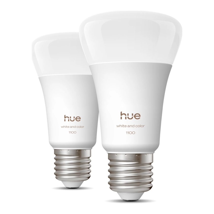 Philips Hue White and Color ambiance A60 - E27-älylamppu - 1 100 - 2 kpl – 2