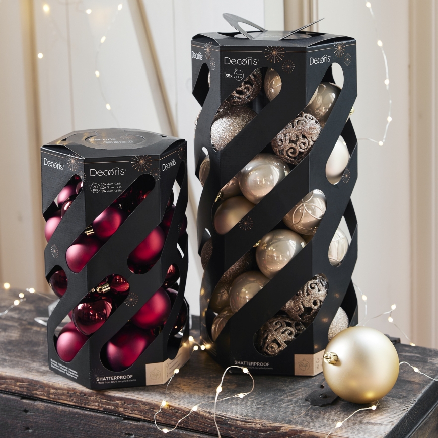 Decoris nesunaudodami kalėdiniai žaislai, 6 cm, karališkos mėlynos spalvos, 35 vnt. – 3