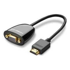 Ugreen 40253 videokaapeli-adapteri 0,25 m HDMI-tyyppi A (vakio) VGA (D-Sub) Musta