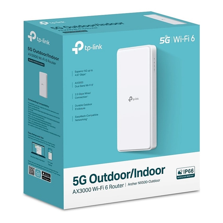 TP-LINK Archer NX500-Outdoor 5G-modeemi un Wi-Fi 6 maršrutētājs – 5