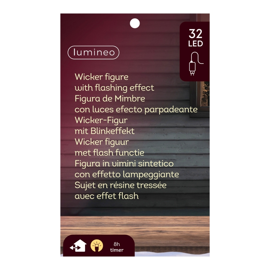 Lumineo LED-pajukartio valoilla, 60 cm, sisä- ja ulkokäyttöön – 3